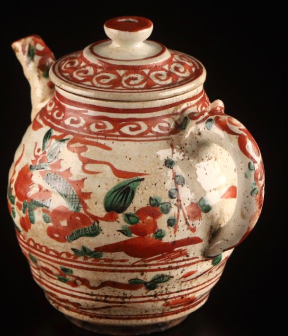 煎茶道具　赤絵水注　急須　江戸後期 煎茶道具 赤絵水注 急須 江戸後期 煎茶道具 赤絵水注 急須 江戸後期